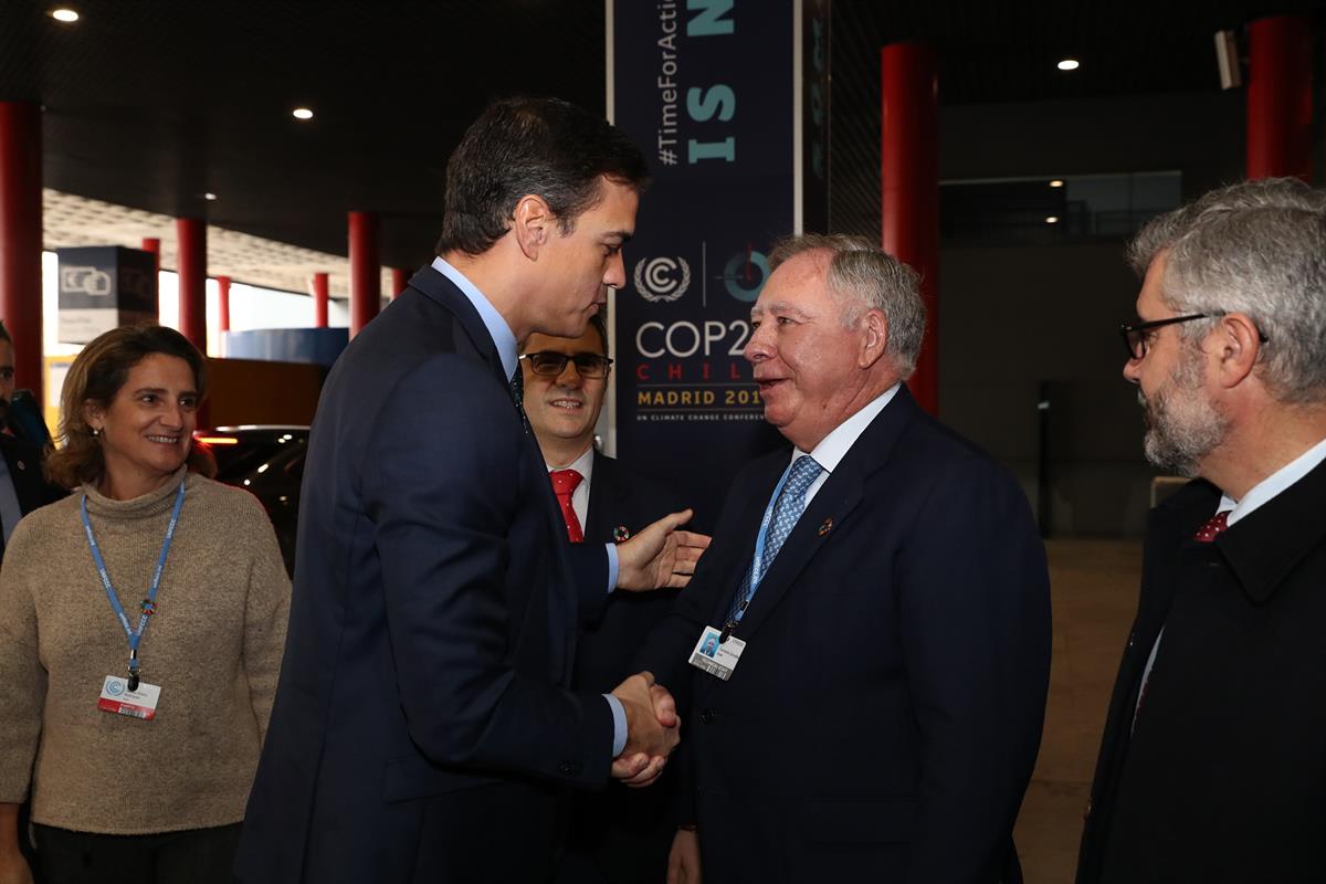 30/11/2019. Sánchez visita el pabellón central de IFEMA que acogerá la Cumbre del Clima. El presidente del Gobierno en funciones, Pedro Sánc...